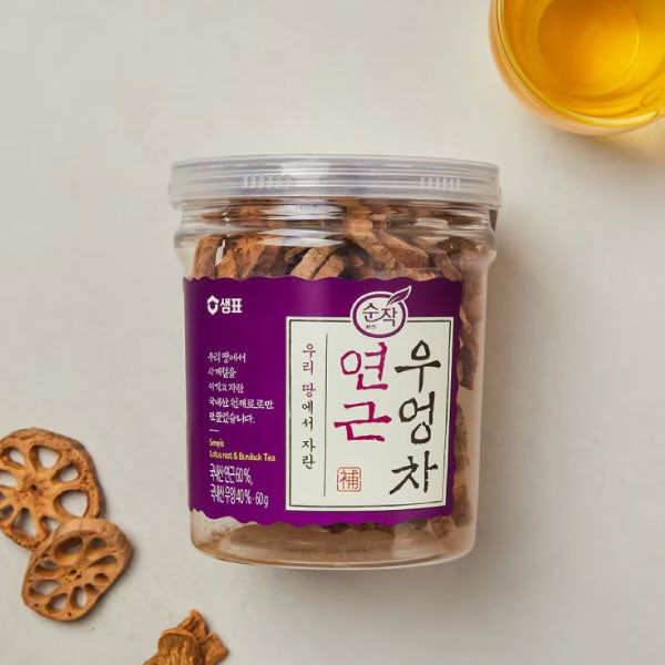 샘표 순작 연근 우엉차 [원통] 60g SP Soonjak Lotus Root&Burdock Tea 60g