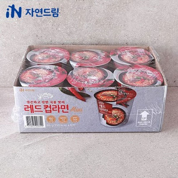 [세일][컵라면] 자연드림 야미야미 레드컵라면 [매운맛] 66g*6 NDM Red Cup Ramen [Spicy] 66g*6