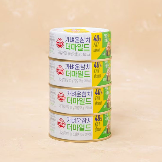 오뚜기 가벼운 참치 더마일드 [4번들] 135g*4 OTG Ligit Tuna the Mild 135g*4