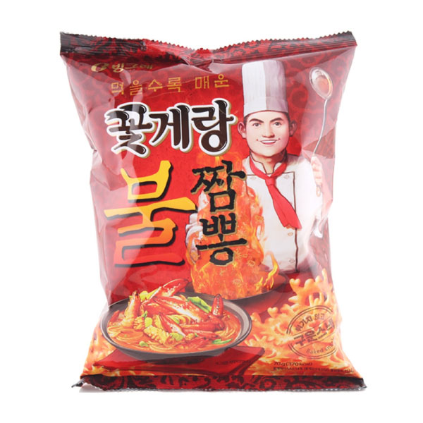 빙그레 꽃게랑 불짬뽕 70g BGR Hot Crab Snack 70g