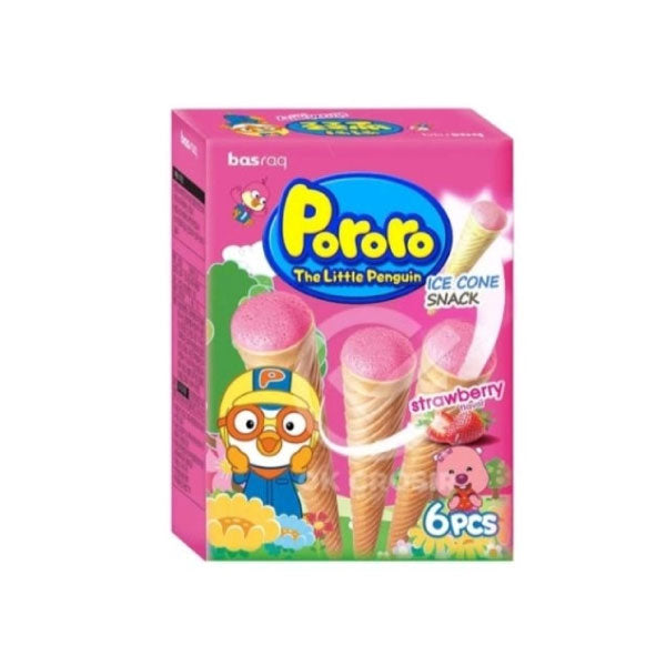 바스락 뽀로로 콘스낵 딸기 54g Pororo Cone Snack Strawberry 54g