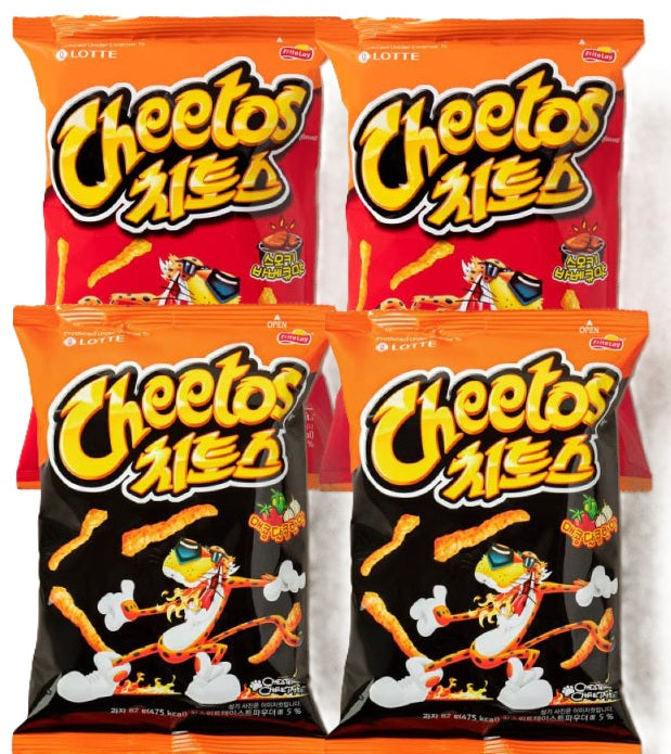 [묶음세일] 롯데 치토스 매콤2+바베큐2 82g*4 LT Cheetos Sweet & Spicy + BBQ 82g*4