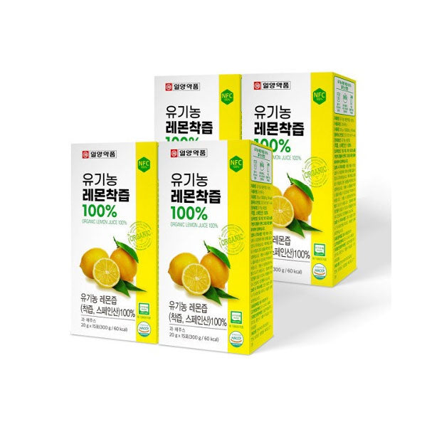 [묶음세일] 일양 유기농 레몬즙 15개입X4박스 IL Organic Lemon Juice 15P 300gX4P