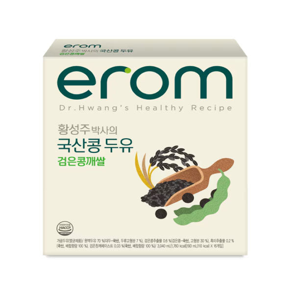 [세일] 이롬 황성주 두유 국산콩 [검은콩 깨쌀] 190ml*16 ERM Dr Hwang's DrHwang's Black Bean Sesame Rice Soy Drink 190ml*16