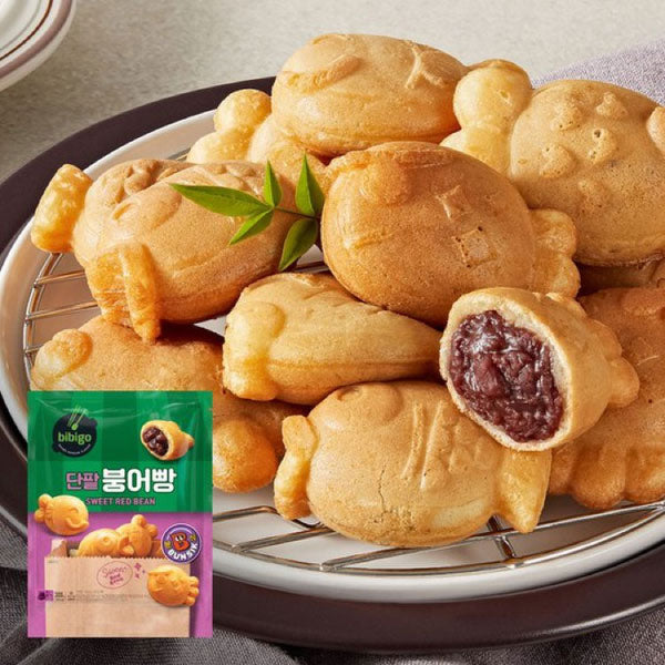 CJ 비비고 단팥 붕어빵 300g CJ Bibigo Korean Style Fish Shaped Wafflw with Sweet Red Bean 300g