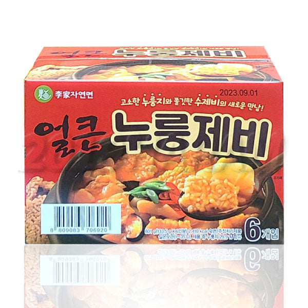 이가자연면 얼큰 누룽제비 [봉지] 133.5g*6 IGA Spicy Crispy Rice & Sujebi 133.5g*6