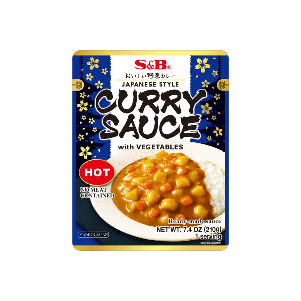 S&B 커리 소스 (야채) 매운맛 220g S&B Curry Sauce with Vegetables Hot 210g