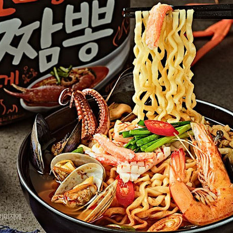 풀무원 로스팅 홍게 짬뽕 99.6g*4 Roasting Red Crab Noodle 99.6g