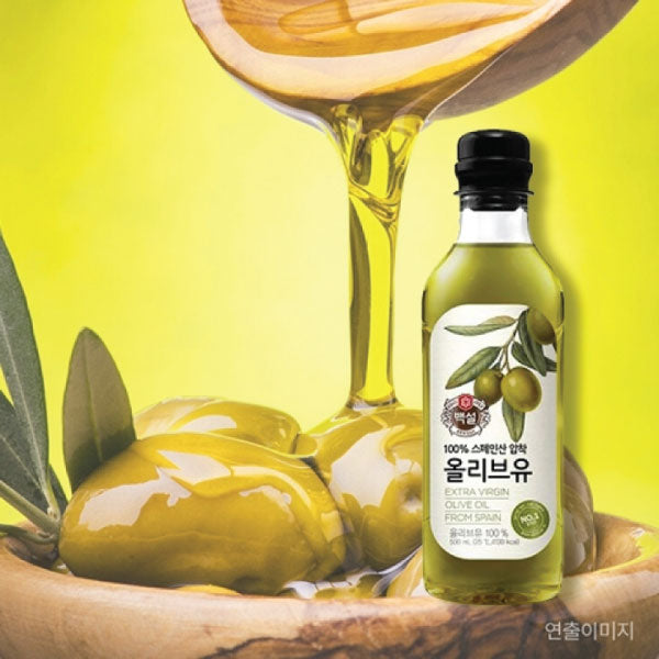 CJ 백설 압착 올리브유 900ml CJ Beksul Extra Virgin Olive Oil 900ml CJ