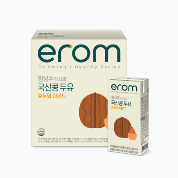 이롬 황성주 두유 국산콩 [호두 아몬드] 190ml*16 ERM Dr Hwang's  Soy Drink [Walnut&Almond] 190ml*16/유통기한 1월 23일까지