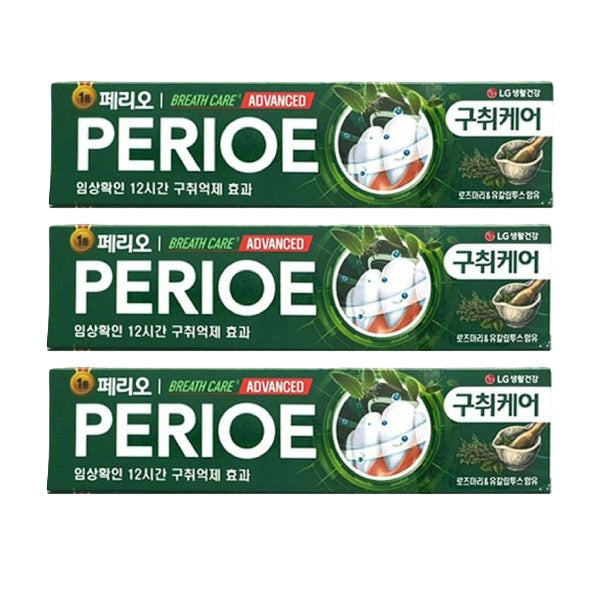 [묶음세일] LG생활건강 페리오 브레스케어 구취케어 치약 130g*3