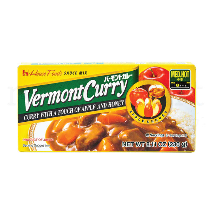 [세일] 하우스 버멍트 커리 블럭 보통매운맛 230g HOUSE Vermont Curry Roux M-Hot 12 servings 230g