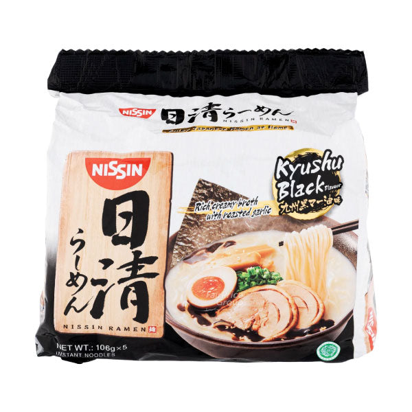 니신 큐슈 블랙 라면 멀티팩 106g*5 Nissin Ramen Kyushu Black 106g*5