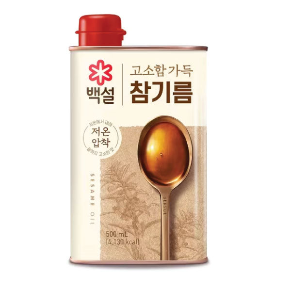 CJ 백설 고소함 가득 참기름 500ml CJ Sesame Oil 500ml