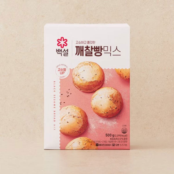 CJ 백설 오븐용 깨찰빵 믹스 500g CJ Beksul Sticky Rice w/Sesame Mix 500g