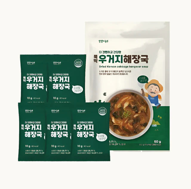 양양의 농부 뚝딱 우거지 해장국 10g 5개입 YY Dried Cabbage Soybean Paste Soup 10g*5p