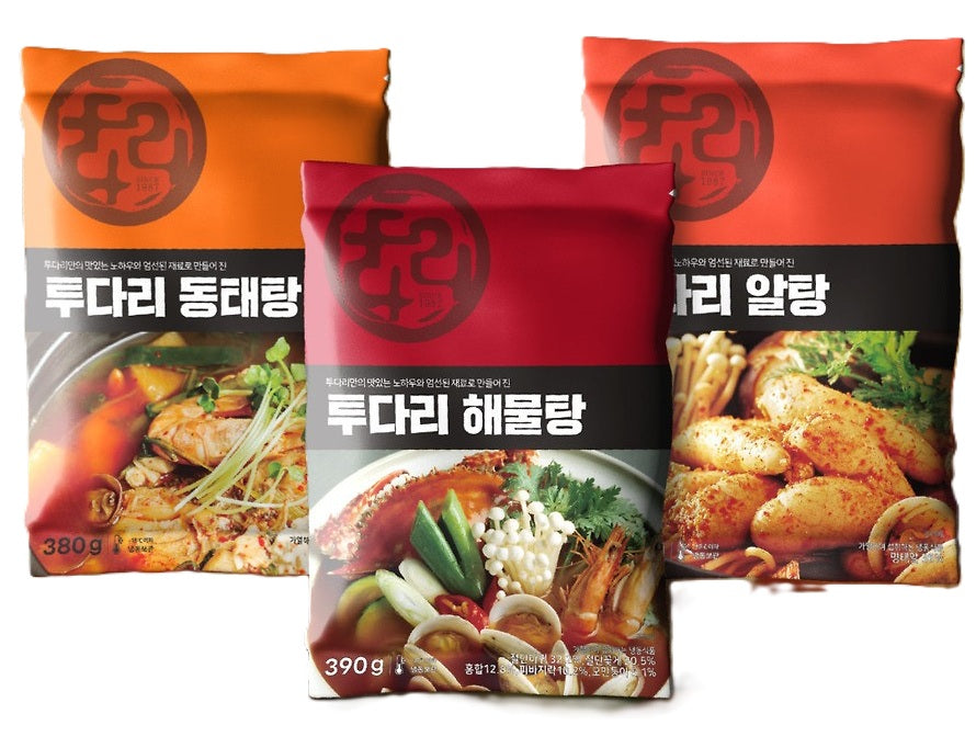 투다리 인기탕류 3종 [해물탕+알탕+동태탕] TUDARI Izakaya Spicy Seafood/Pollack/Fish roe Soup 910g