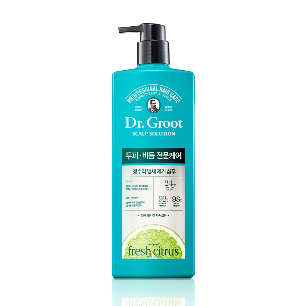 닥터그루트 탈모증상 집중케어 비듬/정수리냄새 700ml Dr.Groot Scalp Solution Fresh Citrus Shampoo 700ml