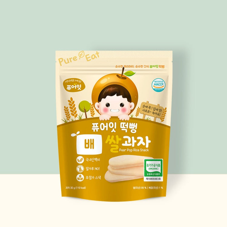 퓨어잇 떡뻥 쌀과자 [배] 30g Pureeat Rice Puff Snack [Pear] 30g