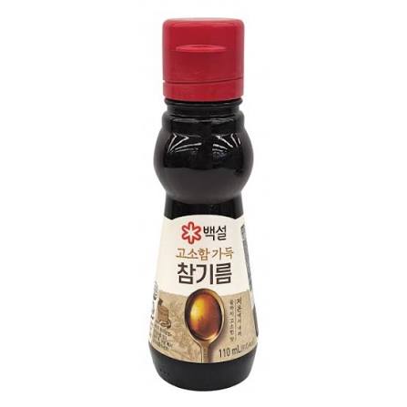CJ 백설 고소함 가득 참기름 80ml CJ Sesame Oil Bottle 80ml