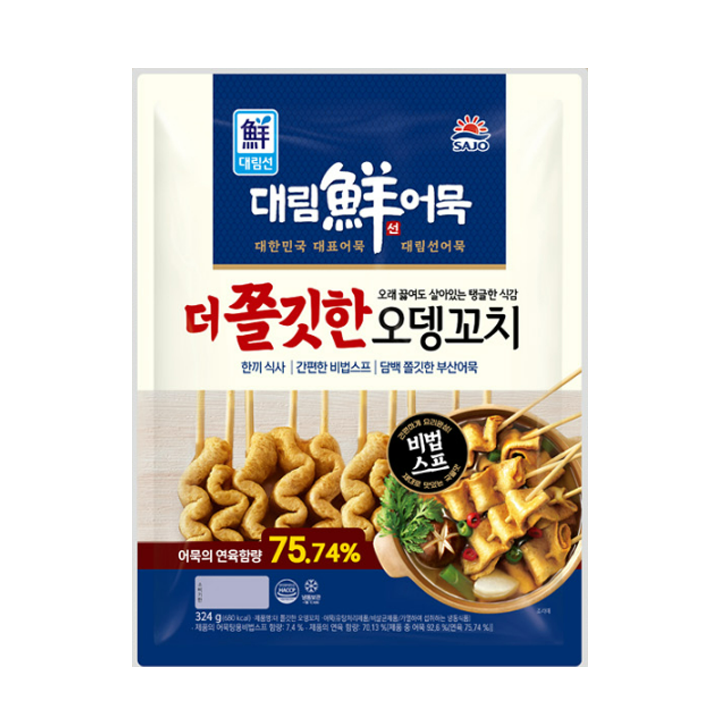 대림 더 쫄깃한 오뎅꼬치 324g DL Chewy Fish Cake Skewer 324g
