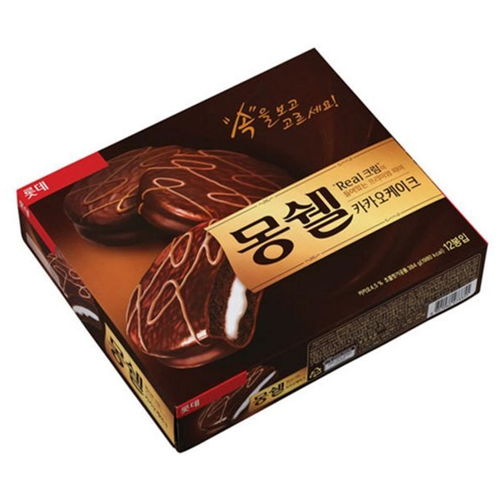 롯데 몽쉘 [카카오] 12봉 384g LT Mongcher Cacao Cake 32g*12