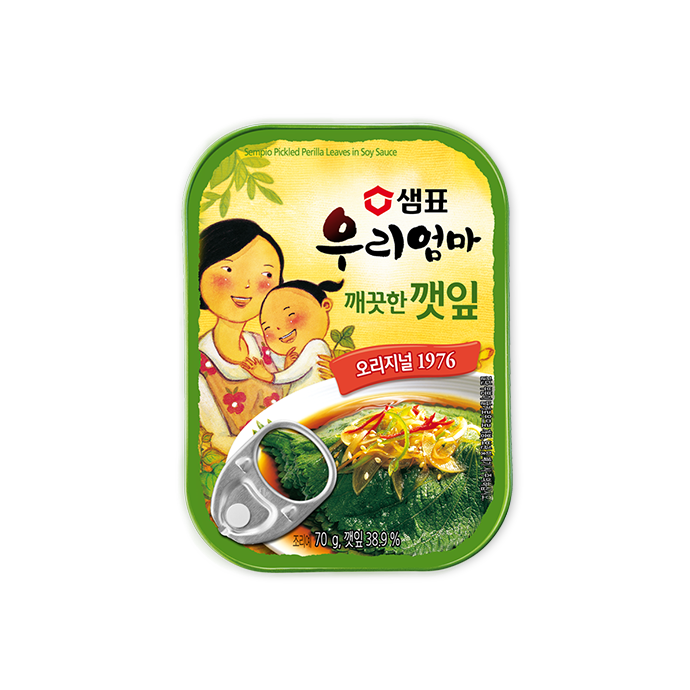 샘표 우리엄마 깻잎 깨끗한 맛 70g SP Sesame Leaves Soy Sauce 70g