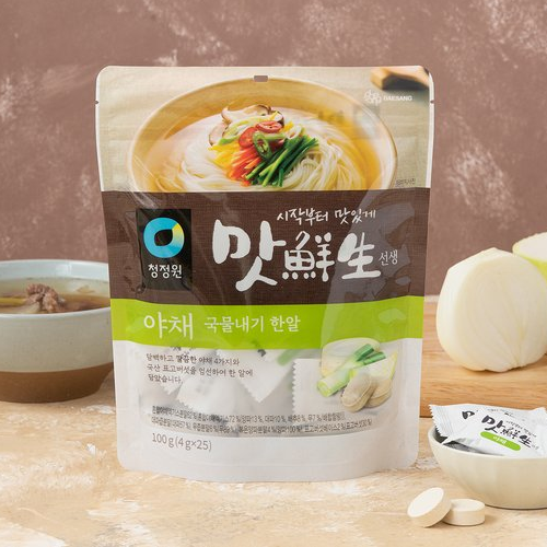 [세일] 청정원 맛선생 야채 국물내기 한알 25개입 CJO Vegetable Soup Seasoning Tablet 4g*25