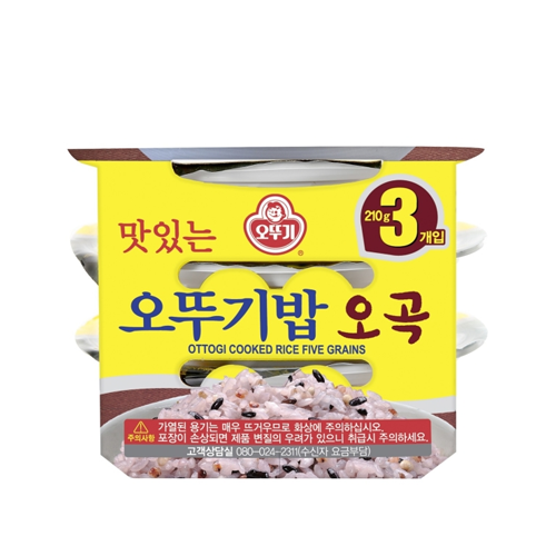 [세일] 오뚜기 맛있는밥 [오곡밥] 3번들 210g*3 OTG Cooked 5Grain Rice 210g*3ea