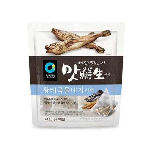 [세일] 청정원 맛선생 국물내기 티백 [황태] 8g*8 CJO Pollock Broth Tea Bag 64g