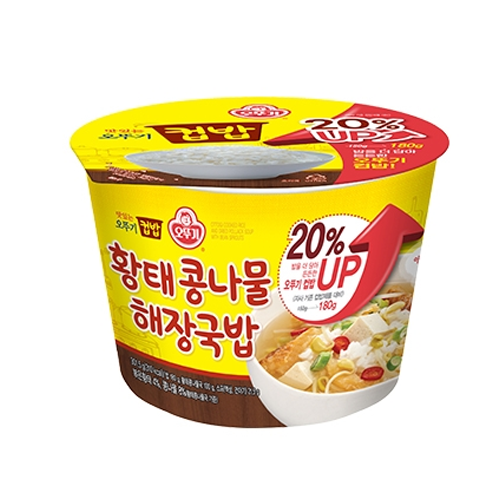 오뚜기 맛있는 황태 콩나물 해장국밥 [컵밥] 301.5g OTG Cooked Rice Dried Pollack Soup w/Bean Sprouts 301.5g