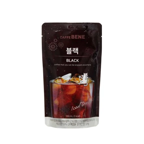 카페베네 파우치 블랙 190ml CaffeBene Black Coffee 190ml