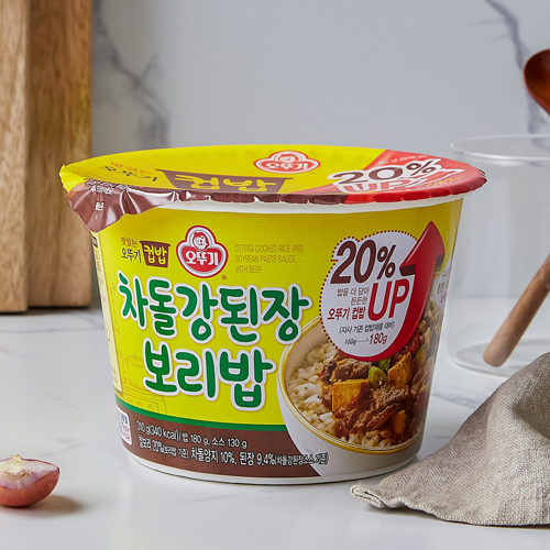 오뚜기 맛있는 차돌 강된장 보리밥 [컵밥] 310g OTG Cooked Rice Soybean Paste Sauce w/Beef [Cup] 310g