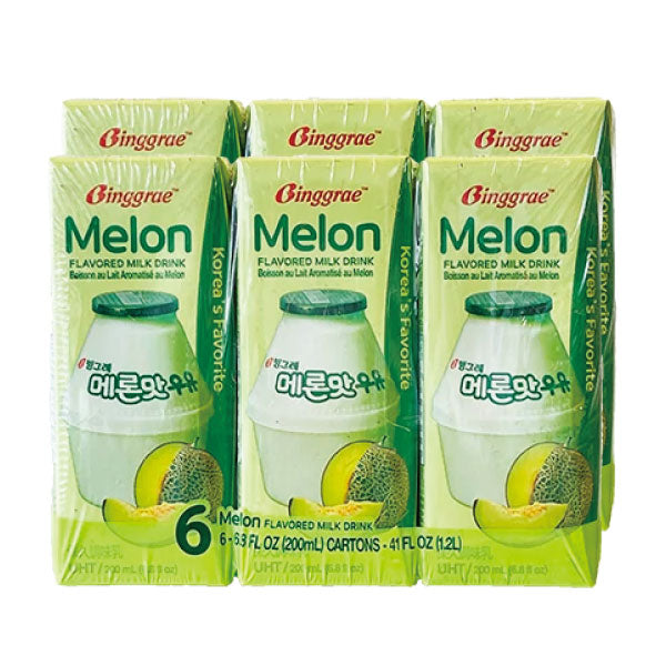 빙그레 멜론 우유 200ml*6 BGR Melon Milk 200ml*6