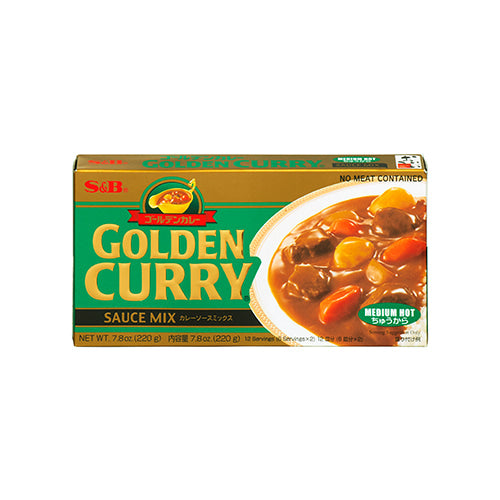 S&B 골든커리 블럭 약간매운맛 220g S&B Golden Curry Medium Hot 220g